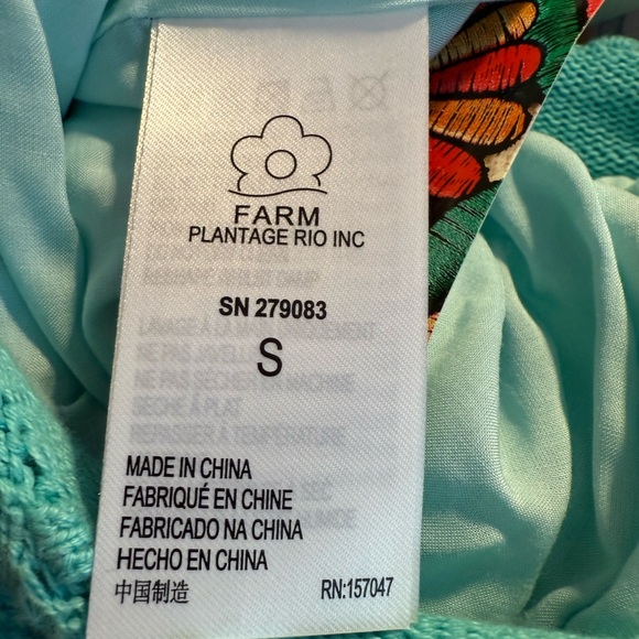 NWT FARM Rio Crochet High Rise Shorts Size Small Turquoise - Picture 8 of 9